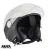 Casca open face pentru scuter - motocicleta (demi-jet) Max Helmets model DJDV06 LS Vision SV (ochelari soare integrati) culoare: alb lucios (000) &ndash; 10