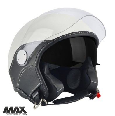 Casca open face pentru scuter - motocicleta (demi-jet) Max Helmets model DJDV06 LS Vision SV (ochelari soare integrati) culoare: alb lucios (000) &amp;ndash; 10 foto