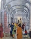 Cumpara ieftin Lucia DEMETRIADE BĂLĂCESCU (1895-1979)-&Icirc;n muzeul de antichităţi egiptene, pictură &icirc;n ulei, deosebită
