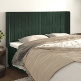 vidaXL Tăblie pat cu aripioare verde &icirc;nchis 183x16x118/128 cm catifea