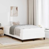 vidaXL Cadru de pat cu saltea Alb 120 x 200 cm Piele artificială