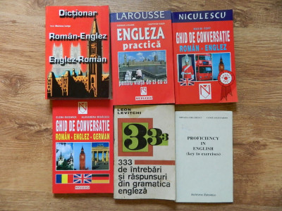 Lot curs limba engleza , ghid conversatie , dictionar , exercitii , 6 carti foto