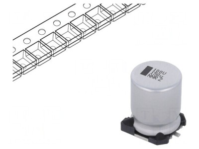 Condensator Electrolitic SMD 150uF 100V 12,5x12,5x16mm foto