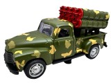 Macheta armata 1:32 Pickup Camuflaj cu Tun si Radar Usi Deschise Pull Back lumini si sunete