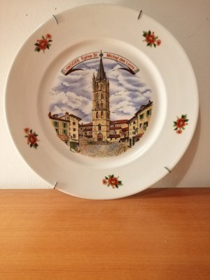 Farfurie de colectie portelan Limoges Porcelaine Biserica St Michel des Lions foto