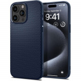 Cumpara ieftin Husa pentru iPhone 15 Pro, Spigen Liquid Air, Navy Blue