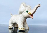 Elefant de jucărie vintage din cauciuc de tip Aradeanca cu piuitoare