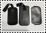 Lot de 3 huse piele pentru telefoane vechi Nokia etc, Negru