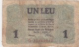 ROMANIA 1 LEU BGR 1917 uzata