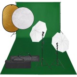 Cumpara ieftin Set studio foto cu set de lumini, fundal si reflector
