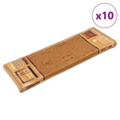vidaXL Covora?e pentru scari autoadezive, 10 buc., bej, 65x21x4 cm foto