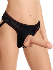 Strap On Easy Dildo cu Testicule Detasabil Natural 20 cm foto
