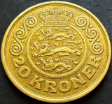 Cumpara ieftin Moneda 20 COROANE / KRONER - DANEMARCA, anul 1990 *cod 845 - excelenta, Europa