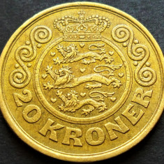 Moneda 20 COROANE / KRONER - DANEMARCA, anul 1990 *cod 845 - excelenta