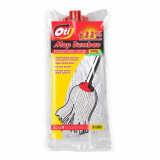 Rezerva pentru Mop din Bumbac OTI, Culoare Alb/Rosu, Greutate 200 g, Rezerve Mop, Rezerve Clasice pentru Mop, Rezerve de Bumbac pentru Mop, Rezerva pe