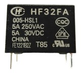 Releu electromagnetic HF32FA 005-HSL1, 5V DC, 5A, SPST-NO, miniatural, montaj THT