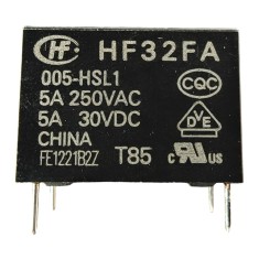 Releu electromagnetic HF32FA 005-HSL1, 5V DC, 5A, SPST-NO, miniatural, montaj THT
