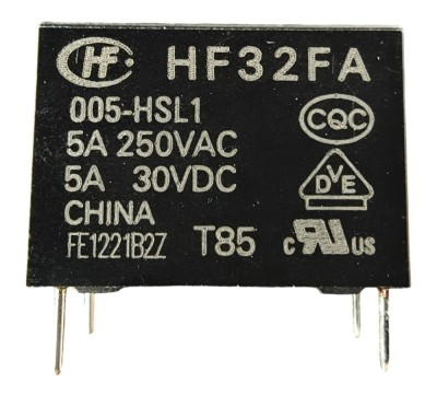Releu electromagnetic HF32FA 005-HSL1, 5V DC, 5A, SPST-NO, miniatural, montaj THT foto