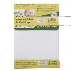 Protectie impermeabila saltea copii, 50x70 cm, fata dubla din bumbac, spalare automata 95&deg;C, Gruenspecht 163-00 Children SafetyCare