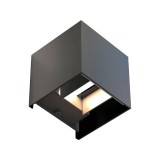 Aplica Exterior Techstar&reg; LED Light CUBE , Putere 6W, Rezistenta la Apa si Praf, Alb Natural, 4000K, Aluminiu, Negru