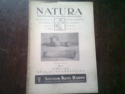 REVISTA NATURA NR.5/1931 foto