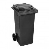 Europubela Gunoi Strend Pro HDPE 240L Negru - Roti, Plastic Reciclat, Rezistenta UV &amp; Chimica, Menajera/Gospodarie