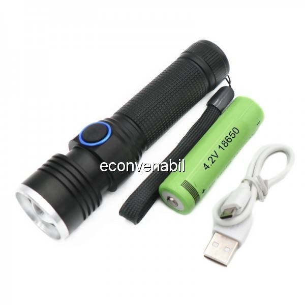 Mini Lanterna Metalica LED 3W cu Zoom 2800WT6 S18 Incarcare USB Mini Lanterna Metalica LED 3W cu Zoom 2800WT6 S18 Incarcare USB