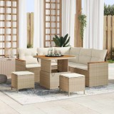 Cumpara ieftin Set de canapele pentru grădină cu pernă 8 pcs Bej Rattan poli