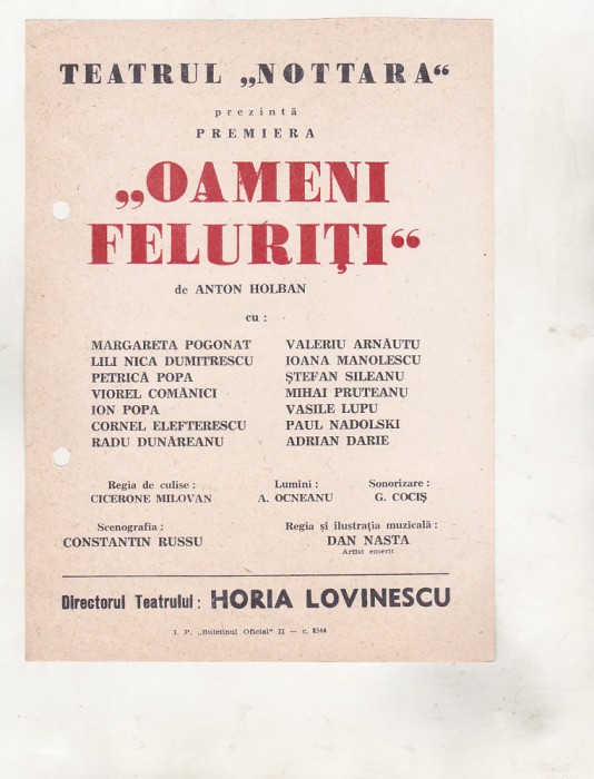 bnk div Afis mic - Teatrul Nottara - Oameni feluriti