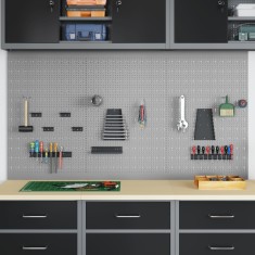 vidaXL Bancă de depozitare 3 pcs Gri 150 x 1 x 80 cm
