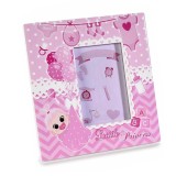 Cumpara ieftin Rama foto masa ceramica alba roz Baby II cm 12 x 12,5 H, 5 x 7,5 H