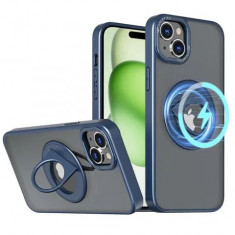 Husa antisoc Apple iPhone 15 MagSafe Ghost Holder Series Albastru foto