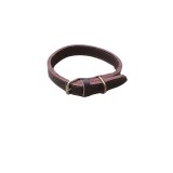 Zgarda Caini Piele Naturala Dubla Maro, Talie Medie, 55cm, Ajustabila 30-38cm, Latime 2cm
