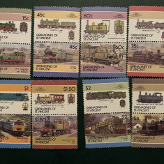 grenadines timbre locomotive trenuri cai ferate nestampilate MNH