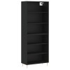 Dulap inalt, negru, 69,5x32,5x180 cm, lemn prelucrat