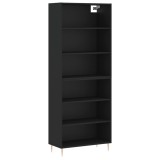 Dulap inalt, negru, 69,5x32,5x180 cm, lemn prelucrat