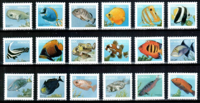 Dominica 1997, Mi #2417-2434**, pesti, MNH, cota 49 &amp;euro;! foto