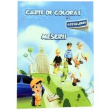 Carte de colorat cu abtibilduri - Meserii |