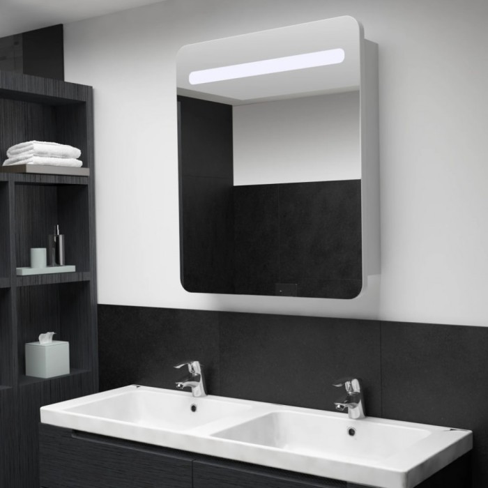 vidaXL Dulap de baie cu oglindă și LED-uri, 68 x 9 x 80 cm 285119
