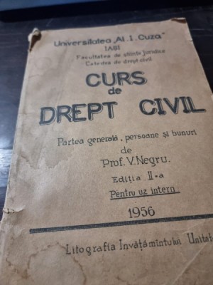 V. Negru - Curs de drept civil. Partea generala, persoane si bunuri foto
