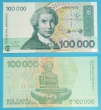 Croatia 100.000 Dinara 1993 &#039;Bo&scaron;ković&#039; UNC serie: A0457985 p#27