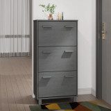 vidaXL Pantofar &bdquo;HAMAR&rdquo;, gri &icirc;nchis, 59,5x35x117cm, lemn masiv pin 340514