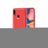 Husa Samsung Galaxy A20 / A30 Lemontti Carbon Fiber Texture Shockproof Red