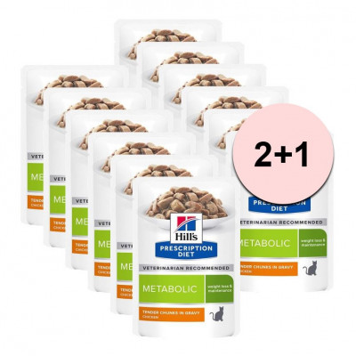 Hill&amp;amp;#039;s Prescription Diet Feline Metabolic 12 x 85 g 2+1 GRATUIT foto