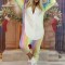 PJS229-59 Set pijama kigurumi model unicorn colorat si papuci de casa pufosi