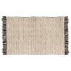 Covor Decorativ, Bej Negru, 130x90cm, Franjuri, Bumbac, Oem