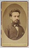 STUDIO NESTOR SCHAFFERS , GAND , PORTRETUL LUI HRISTO BOTEV ( 1848 -1876 ) , poet si revolutionar bulgar , FOTOGRAFIE C.D.V , SFARSIT DE SECOL XIX