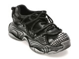 Pantofi sport GRYXX negri, 9811, din material textil si piele naturala