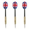 Set Săgeți Darts, 20g, 3 Bucăți, Steag American și Englezesc, Părți Metalice Aurii
