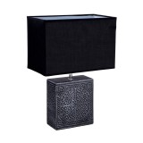 Veioza ceramica textil negru 33 x 18 x 48 cm